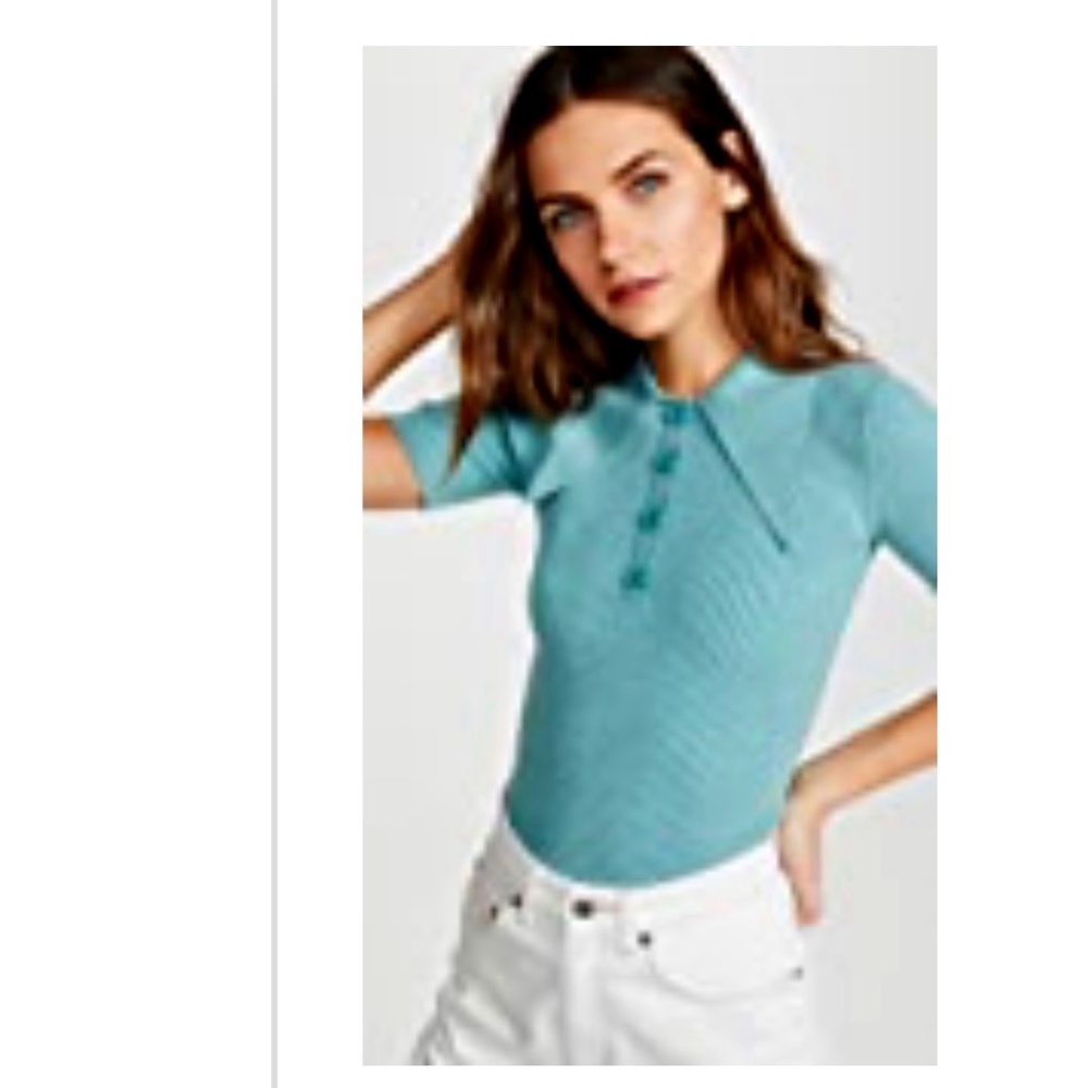 NWOT vintage jade DESIGNER  polo sweater